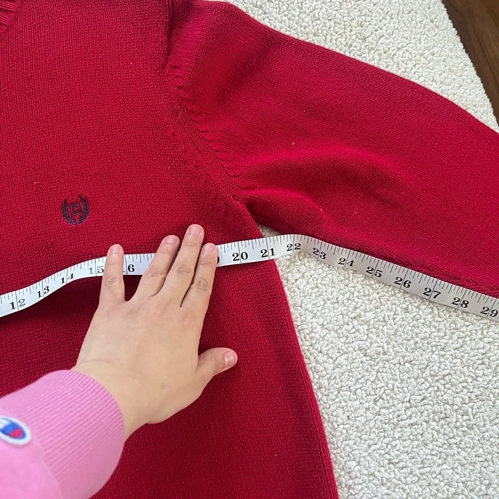 Chaps Men's Rich Red Crewneck Sweater preppy